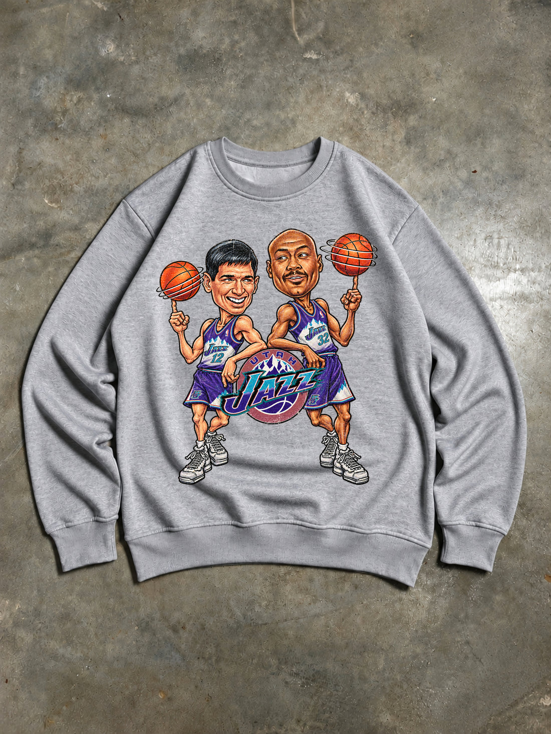 Utah Jazz Stockton & Malone Sweatshirt Grau
