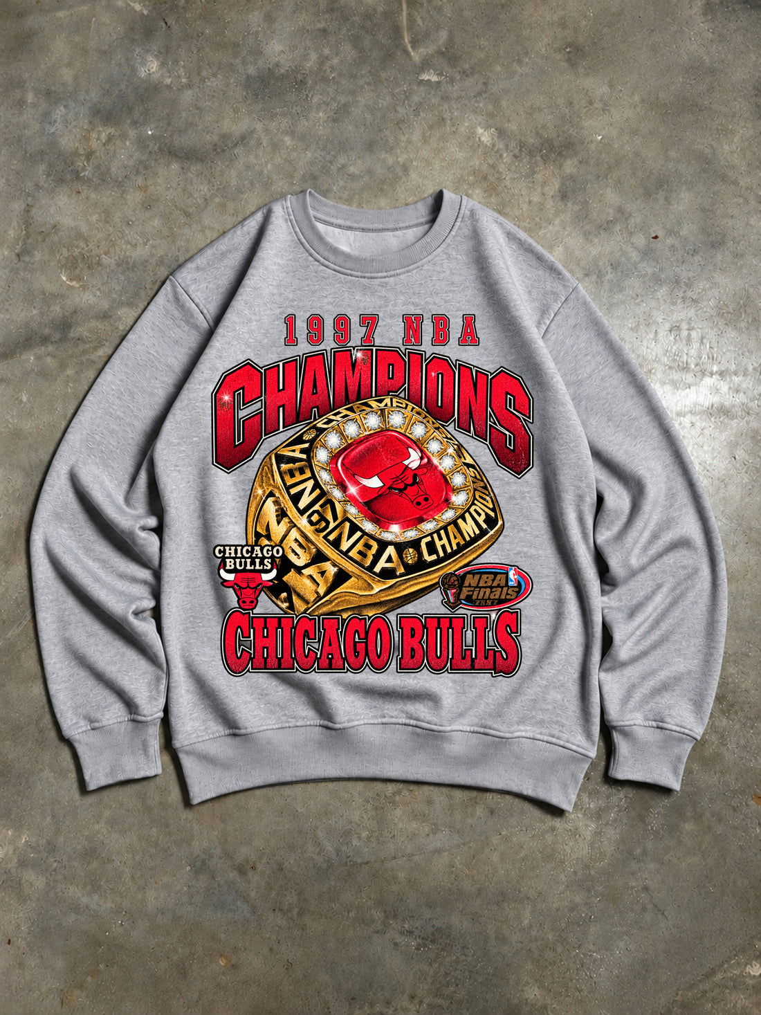 Sweatshirt Chicago 1997 Ring Grau