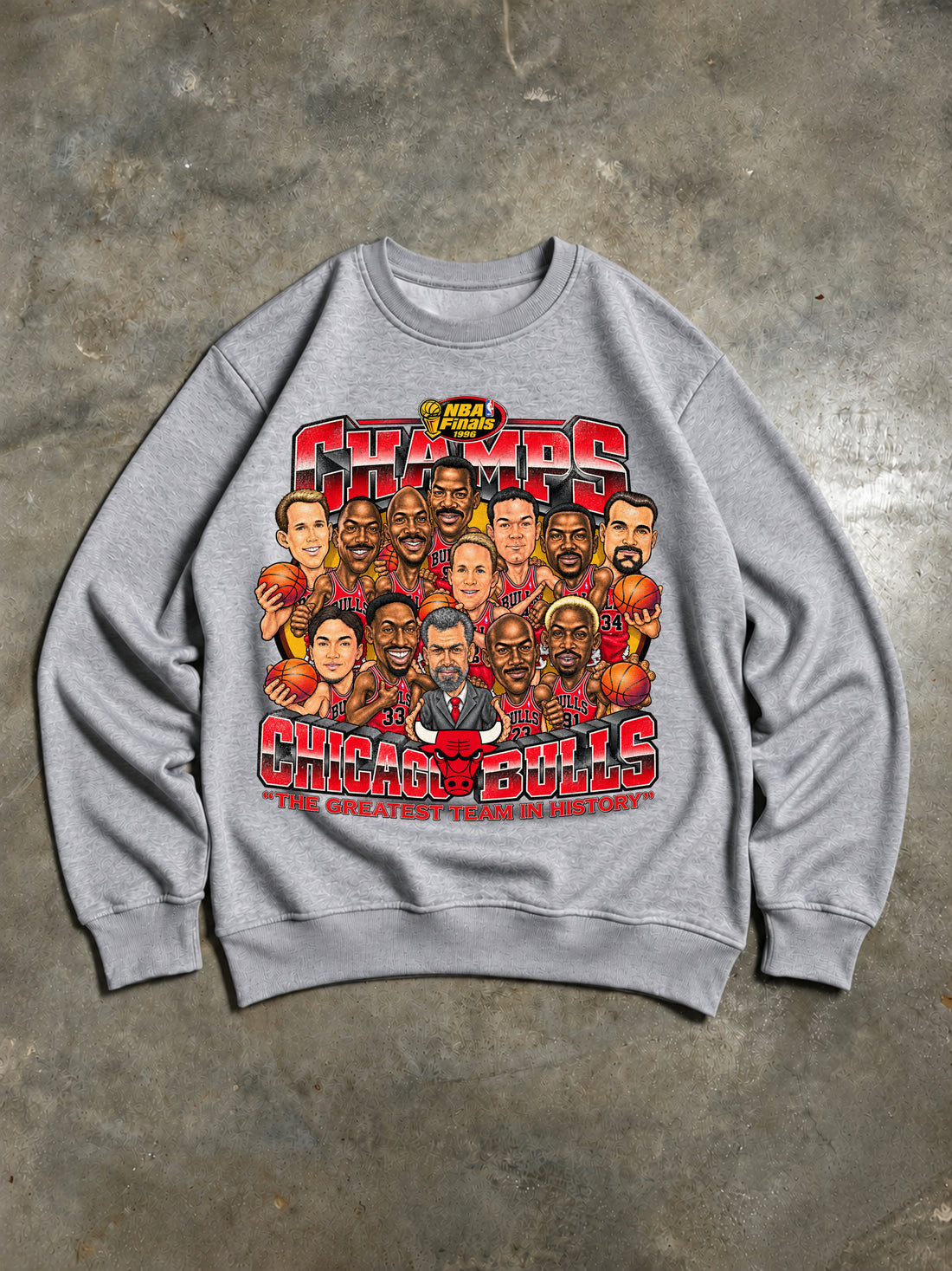 Felpa Chicago Bulls Champions 1996 grigia
