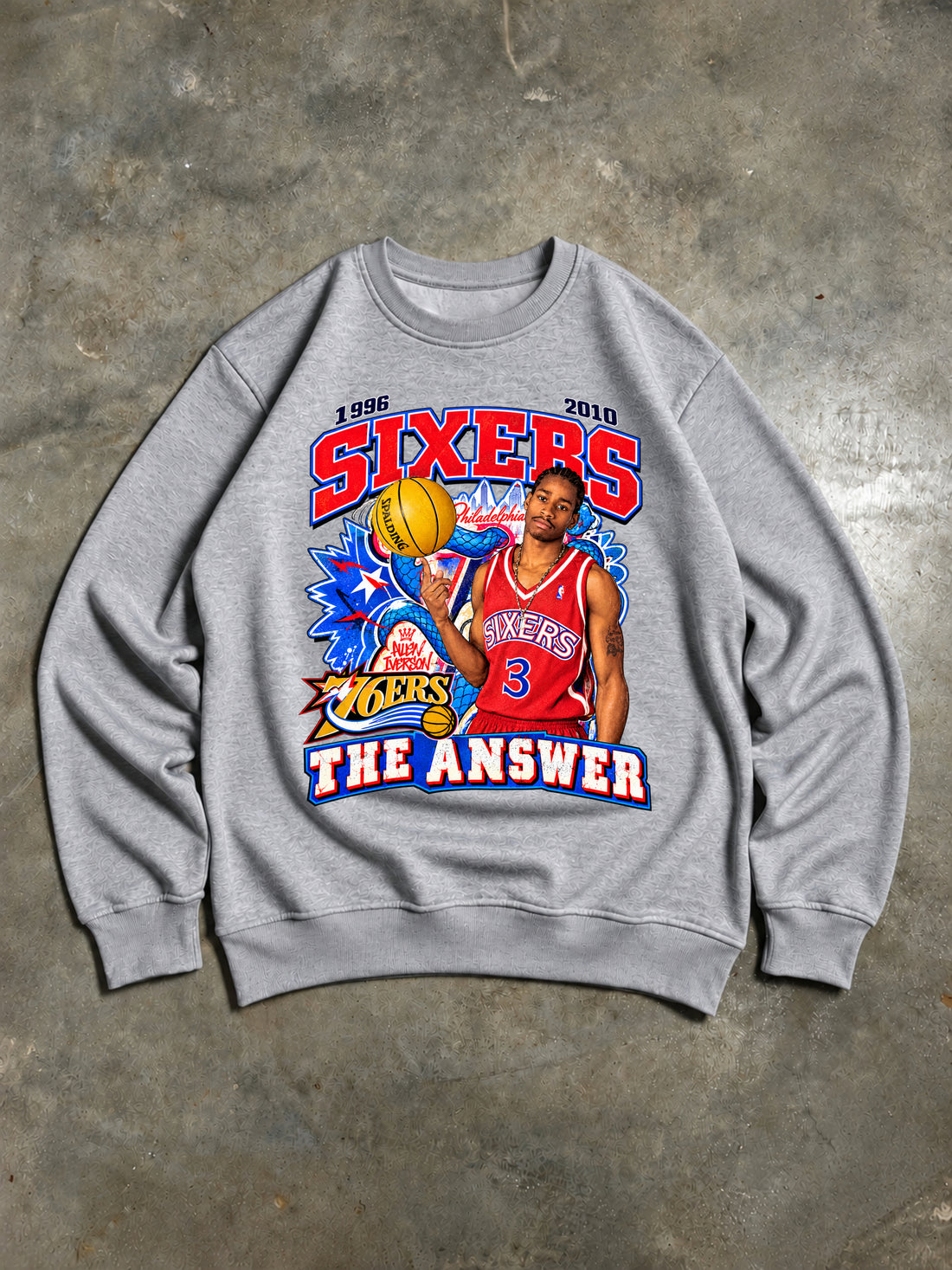 Sudadera AI 3 Philadelphia Sixers 1996-2010 Gris