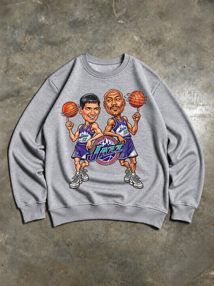 Sudadera Utah Jazz Stockton & Malone gris